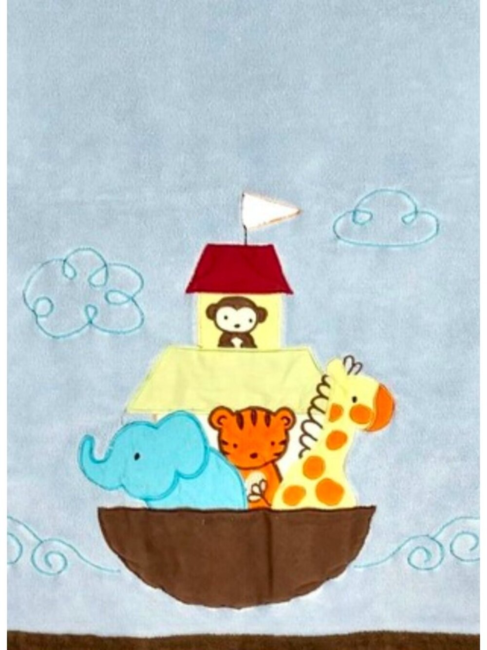 Tiddliwinks Noah's Ark Large Applique Boa Blanket 30 x 40 Animals